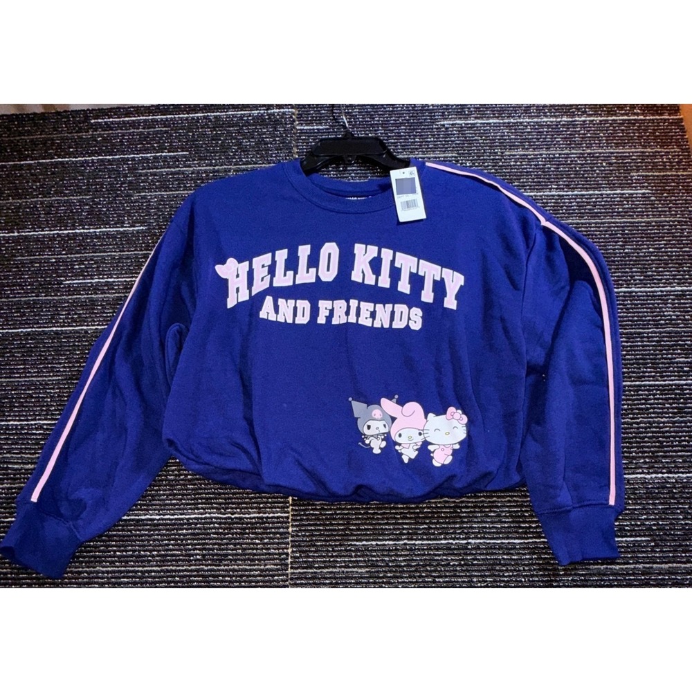 Sanrio Hello Kitty and Friends Sweatshirt Women XXL NEW Blue Kuromi My Melody